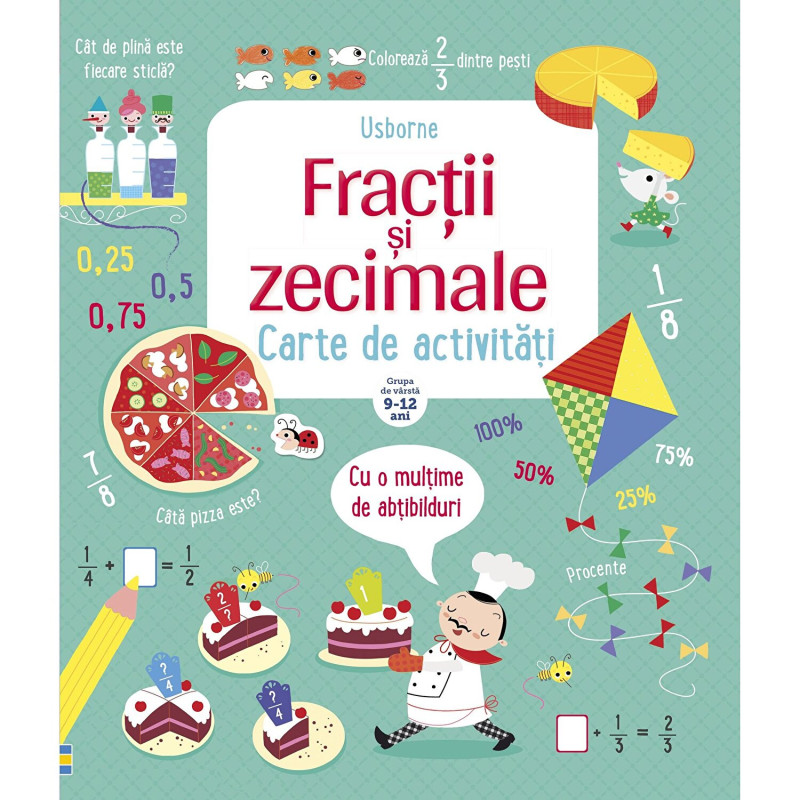 Fractii si zecimale. Carte de activitati. Cu o multime de abtibilduri - ***