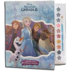Disney. Regatul de gheata II. Sa pictam noi aventuri cu Anna si Elsa. Carte de colorat cu pensula si acuarele - ***